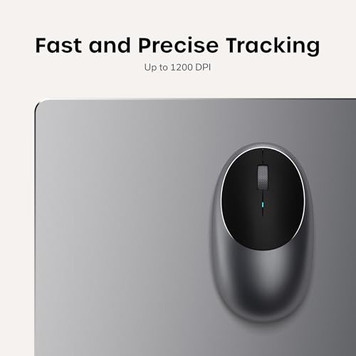 Image of Satechi M1 Wireless Bluetooth Mouse, USB-C Rechargeable, Compact & Portable, for MacBook Air /Pro /Neo, iPad Air /Pro, iPad mini, Mac mini, iMac & Windows - Space Gray