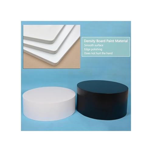 Présentoir rond sur pied pour éviter les buffets plats avec ce socle blanc
