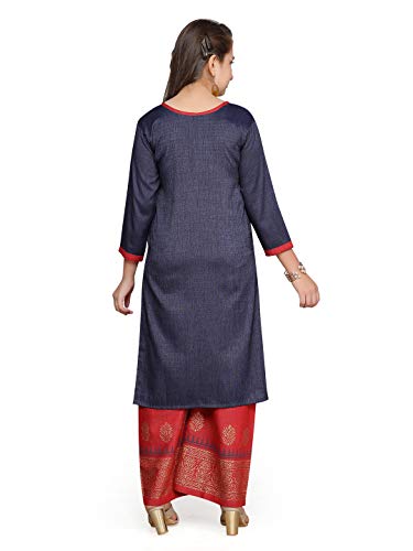 Image of Aarika Girl's Cotton A-line Knee Length Kurta and Pallazo Set