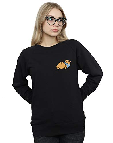 Image of Disney Women's Winnie The Pooh Backside Breast Print Sweatshirt Black Small