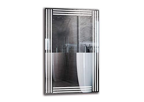 Espejo LED Premium - Dimensiones del Espejo 50x80 cm - Espejo de baño con iluminación LED - Espejo de Pared - Espejo de luz - Espejo con iluminación - ARTTOR M1ZP-51-50x80 - Blanco frío 6500K