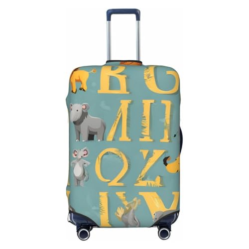 Zoo Alphabet Animal Print Fashionable Suitcase Cover Personalized Luggage Protector for Travel and Business