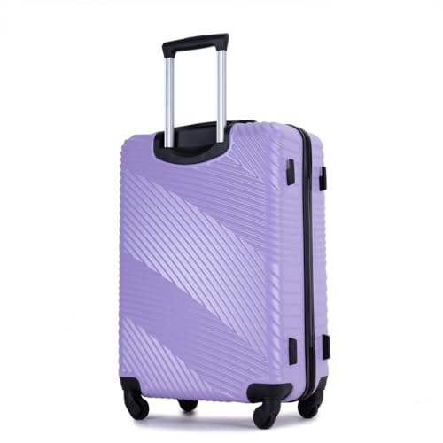 Travel with Ease using 3 Piece Lightweight Luggage Set, Durable PC+ABS Material, Ergonomic Handles, Spinner Wheels, Light Purple4
