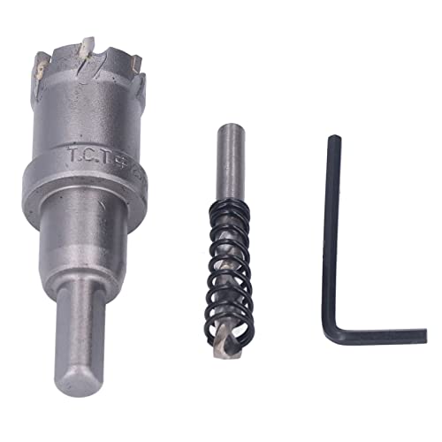 Broca de sierra perforadora de carburo Kit de cortador de agujeros para dientes de metal grueso de grado profesional con llave hexagonal Taladro de extracción para herramientas de (25mm)