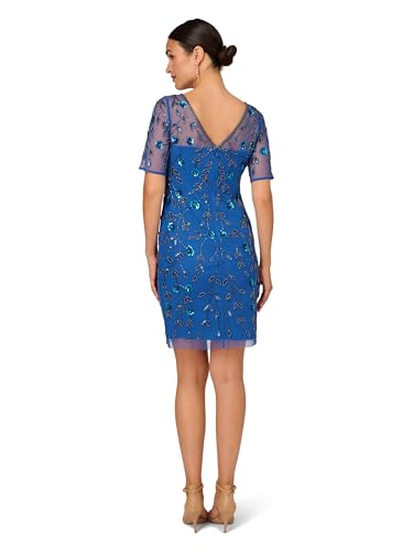 Image of Adrianna Papell Women's Beaded Floral Short Dress