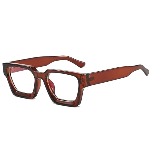 LJCZKA Blue Light Glasses Square Frame for Women Men Computer Glasses Thick Frame Anti Eye-Fatigue Headache for Reading Texting & Gaming