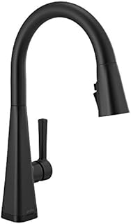 Delta Faucet Lenta Matte Black Kitchen Faucet Touch, Touch Kitchen Faucets with Pull Down Sprayer, Kitchen Sink Faucet, Kitchen Faucet Black, Touch2O Technology, Matte Black 19802TZ-BL-DST