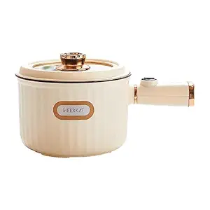 SAZ DEKOR Electric Cooking Pot Nonstick Household Ramen Cooker for Ramen Cooking Pasta White