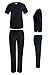 Beverly Hills Uniforms Unisex 4-Way Stretch Scrubs Set Top and Pants (Black, Small)