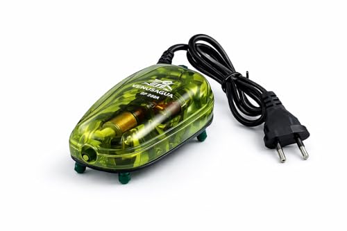 MECOMMERCE VAQUA AP290A Air Pump Green 3W Low Noise 3.5L per Min Airflow with 2M Tube and 1 Air Stone for Aquarium Use
