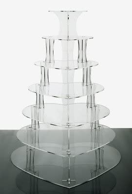 7 Tier Heart Acrylic Cupcake Stand Tower Cup Cake Display