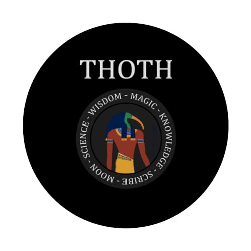 Thoth Ancient Egyptian God of Wisdom PopSockets Swappable PopGrip, Black - Image 3