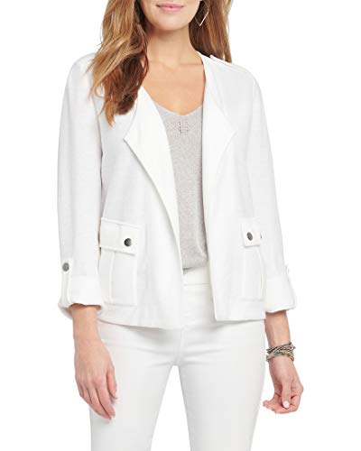 NIC+ZOE Women's Sweater Jacket, Paper White, Medium