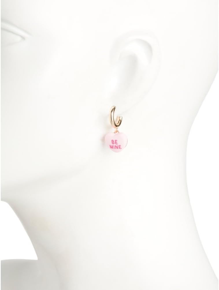 Betsey Johnson Valentines Valentine's Day Conversation Candy Hearts (Sweetheart Huggie Hoop Earrings)