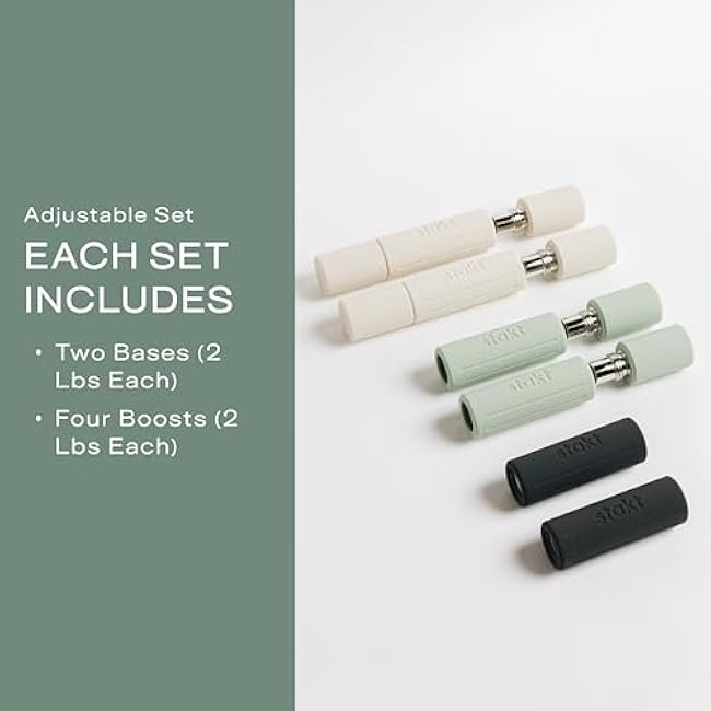 Stakt - Hand Weights, Adjustable Dumbbells, Compact Workout Equipment, Ideal for At Home & On-the-Go Use (2-4-6-Pounds)