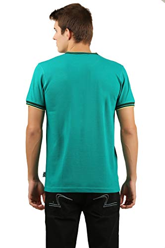 Image of Zebu Men's Half Sleeve Cotton Henley Neck Tshirt with bio wash (Pack of 1).