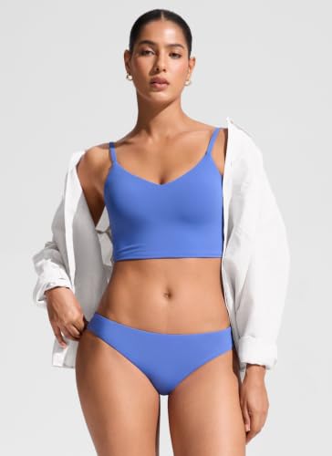 Image of CRZ YOGA Low Waisted Bikini Bottoms | Mid Cut Leg, Medium Bum Coverage, Full Lining, Swim, Bathing Suit Briefs for Women