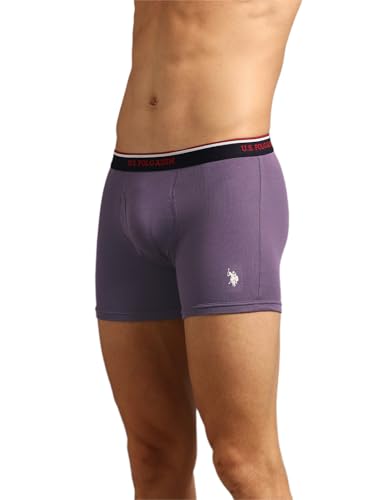 Image of U.S. Polo ASSN. Men's I667 Ribbed Cotton Mid Rise Underwear Trunks - Pack of 1