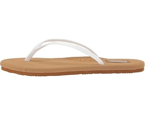 Flojos Women's Fiesta 2.0 Flip-Flop, White/Tan, 8 #TOP3