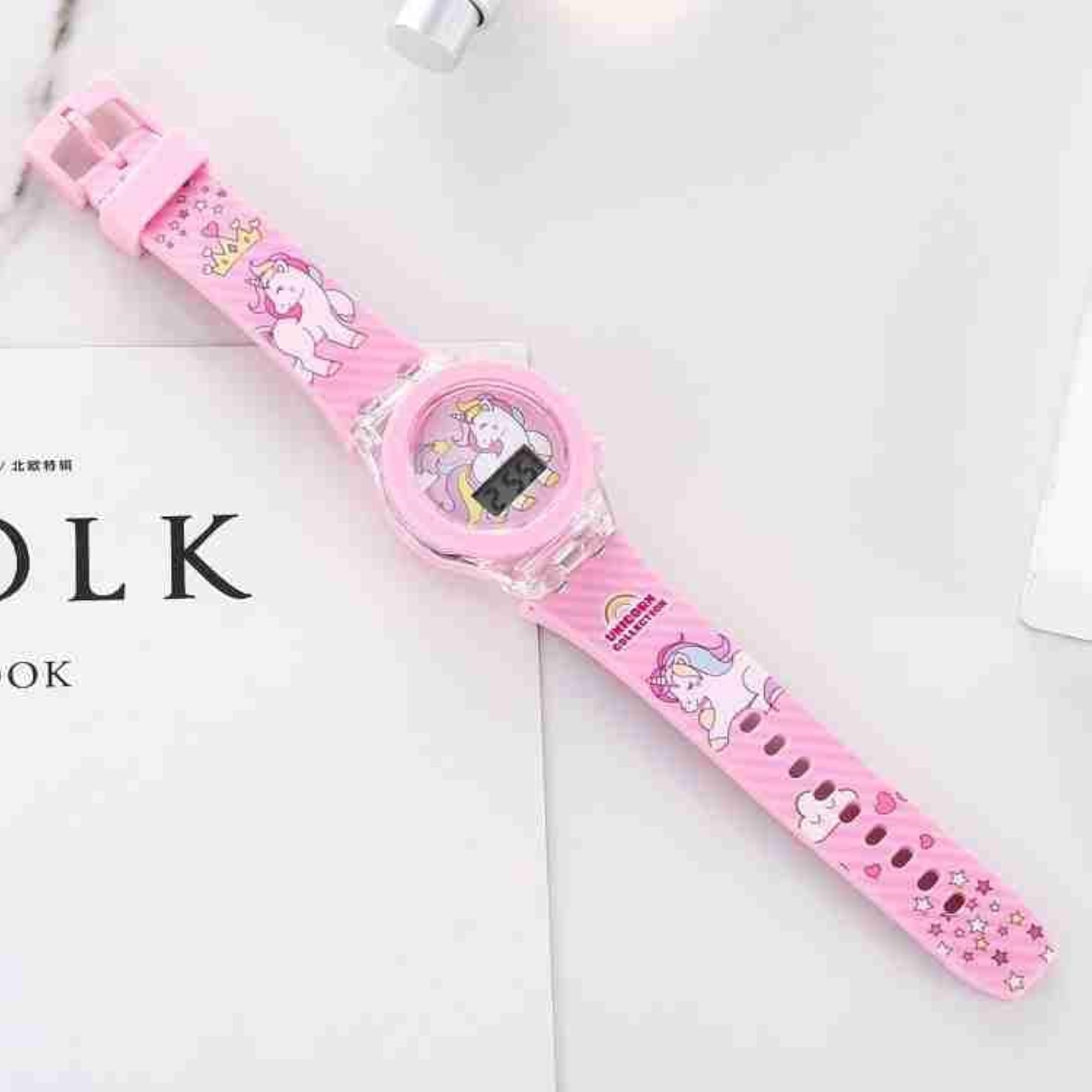 Unicorn Theme Digital Glowing Light & Sound Kids Watch