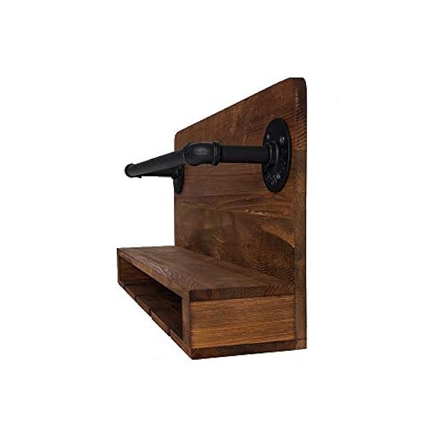 Industrial Wine Racks Wall Mounted with Stem Glass Holder,Metal Hanging Wine Holder Wine Accessories