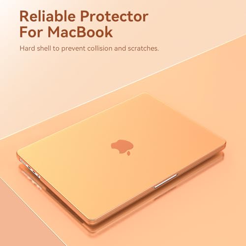 Image of EooCoo Case Compatible with MacBook Air 13 inch M4 2025 2024 2023 2022 M3 M2 A3240 A3113 A2681, Matte Hard Scratch Resistant Protective Cover Compatible for MacBook Air 13.6 inch Case, Matte Orange