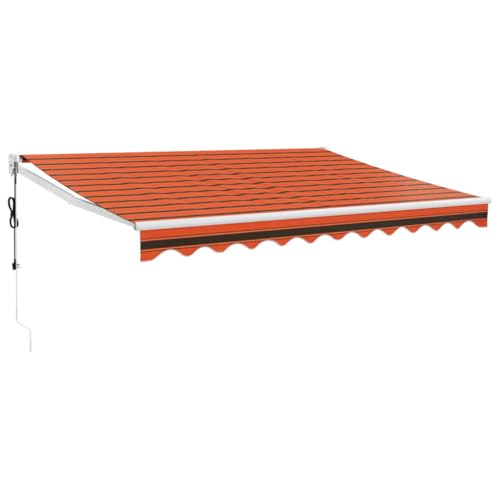 vidaXL Markise, Sonnenmarkise mit Kurbel Automatisch, Gelenkarmmarkise für Terrasse Balkon, Sonnenschutz Terrassenmarkise Balkonmarkise, Orange Braun 3,5x2,5m
