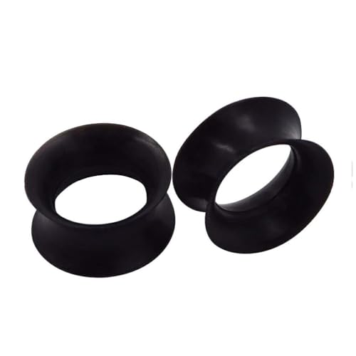 siduytin Silikon Fleshes Tunnel Ohrstöpsel, Unisex, für breite Anwendung, Silikagel Silikon Tunnel, Ohrdehner, schwarz 12mm