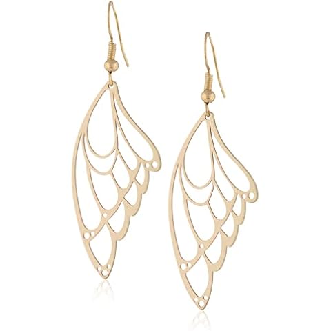 HIKARO Pendientes de ala de mariposa chapados en oro de 14K Cover