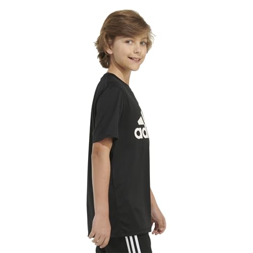 Image of adidas Boys Short Sleeve Aeroready Performance Logo Tee T-Shirt