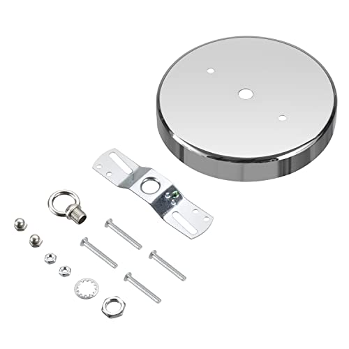 Aspen Creative 21505-31, Contemporary Chandelier & Light Fixture Canopy Kit w/Collar Loop, Chrome, 5-1/8" Diameter, 7/16" Center Hole