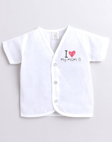 Image of POLKA TOTS 100% Organic Muslin Jhabla for Baby Boys & Girls | Unisex Half Sleeves Front Open Vest for Infants | Ultra-Soft, Breathable & Lightweight Summer Jabla Set | Regular Fit (Pack of 3)