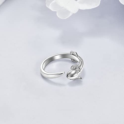 Yafeini Axolotl Rings 925 Sterling Silver Axolotl Statement Rings Animal Jewelry Gifts For Women Girls #TOP1