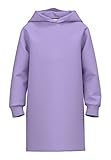 Pattern: Einfarbig NAME IT Girl\'s NKFVANITA LS Boxy SWE Dress WH BRU TNOOS Kleid, Sand Verbena, 140