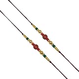 Set of Two Rudraksha Rakhi Thread. Raksha bandhan Gift for your Brother