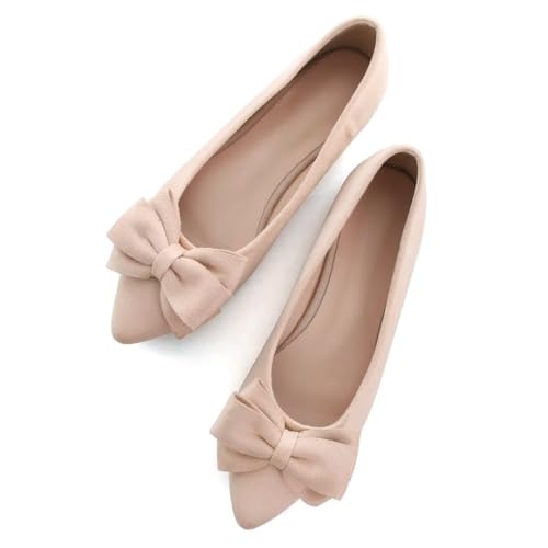 Image of TN TANGNEST Women Fashion Bowknot Flats Comfort Pointed Toe Dress Shoes