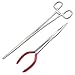 LAJA Imports Huge 16 Hemostats Straight And 11 Needle Nose Pliers Long Reach And Finish Red Color