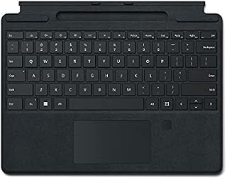 Microsoft Surface Pro 9, 8 or X - Signature Type cover with Fingerprint Reader - Black