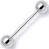 Pashoshka Nipple/Snake Eyes/Tongue Ring 14G (1.6mm) 1piece 316L Surgical Steel Nickel Free (8mm (0.30'') Ball:5mm (0.197''))