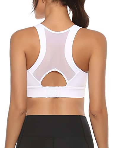 Sykooria Brassiere Sport Femme,Brassiere Yoga Brassiere Femme Coussinets Amovibles Élastique Danse sous-vêtements de Sport A-Blanc S Cover