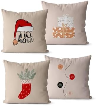 Kit 4 Capas de Almofadas De Natal 45x45 - Moderna 0028
