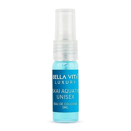 Bella Vita Luxury Skai Aquatic Eau De Cologne Unisex Perfume for Men & Women with Bergamot, Pink Pepper |Long Lasting Aqua EDC Fragrance Scent, 5 Ml