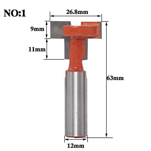 Fraise rainure en T 12mm queue taille 3 pour defonceuse bois - 6