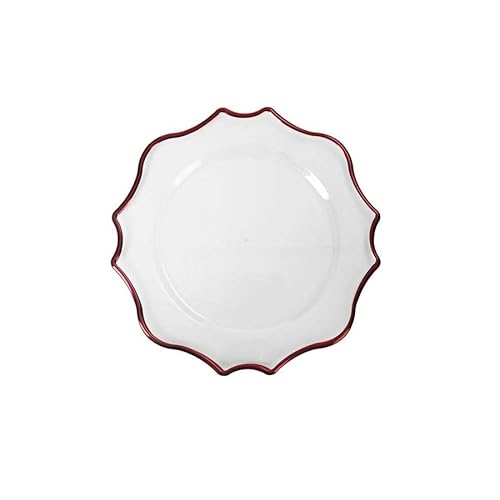 BRANDANI Sottopiatto Smart 33cm Set 4 Pezzi Trasparente Bordo Rosso