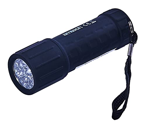 Amtech 9 LED Mini Torch Soft-Touch Grip with Wrist Strap Ideal for Camping Fishing and Emergency Use
