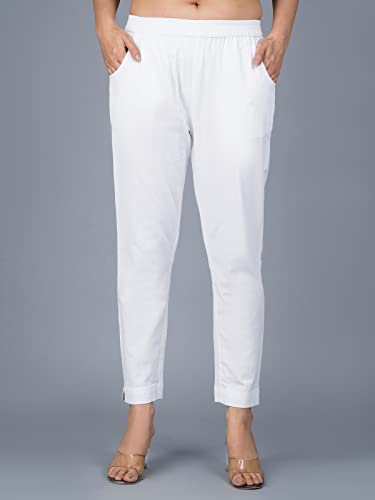 Image of Regular Fit Fully Elastic Waist Ankle Length Premium Cotton Casual Trouser Pant (Combo Pack of 2)