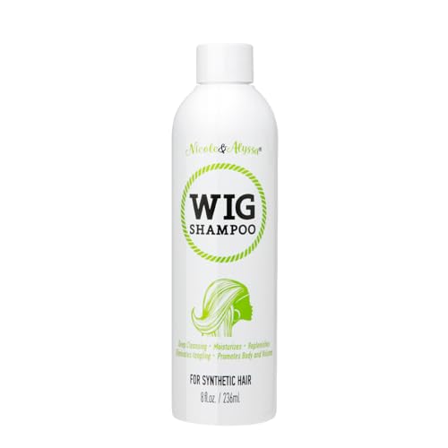 Nicole & Alyssa - Wig Shampoo For Synthetic Hair 8oz - Soak & Rinse, Deep Cleansing, Revitalizes,...