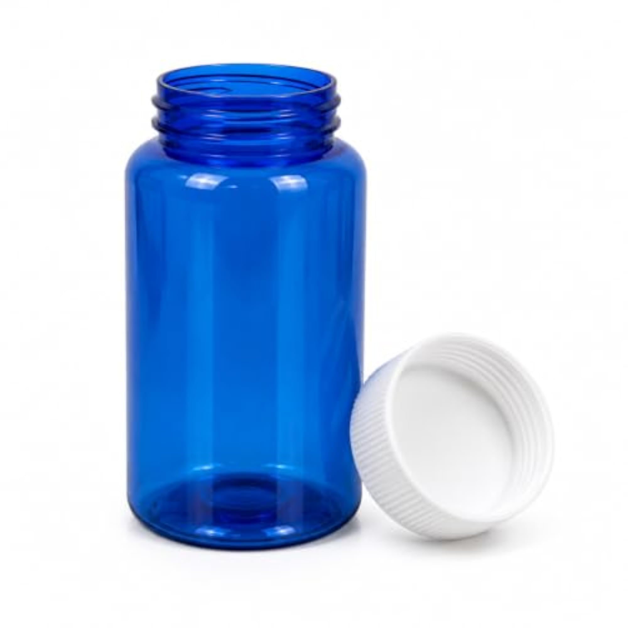 Pharma Blue Transparent Plastic Jar, 70CC