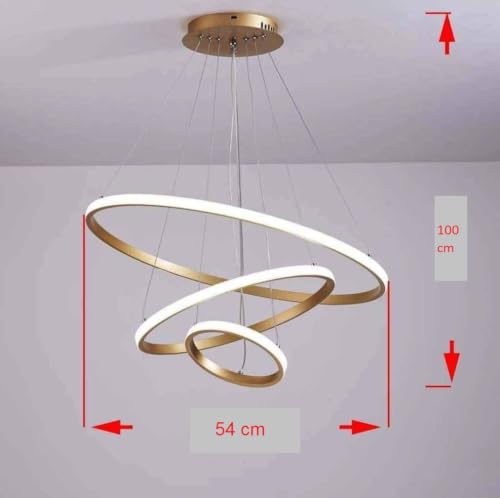blissbells Store blissbells 3 Ring Pendant Chandelier Light - Image 4