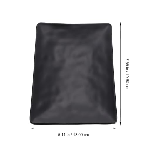 Plato rectangular negro reutilizable para sushi OSALADI 2 piezas miniatura 6